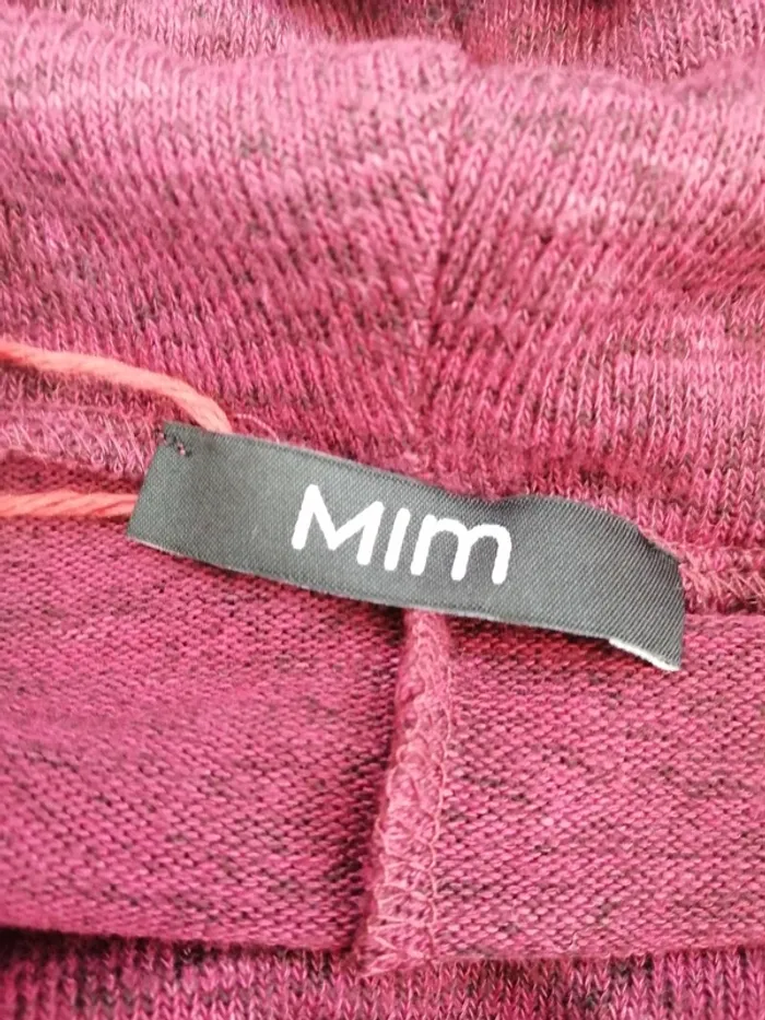 Pull shine bordeaux et noir à message avec col montant / mim / (M) - photo numéro 9