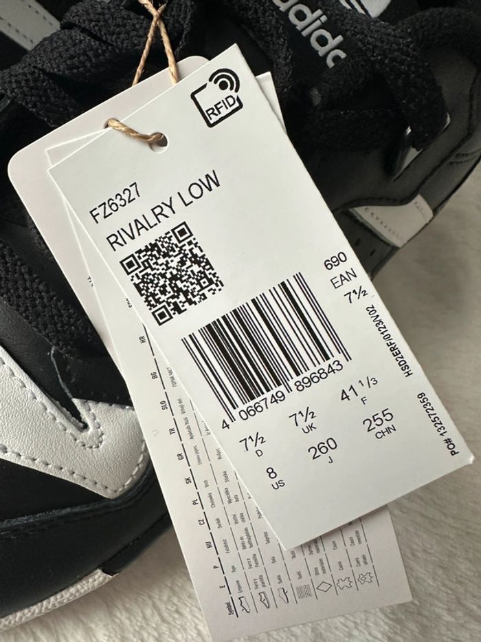 Chaussures adidas rivalry low noir neuf taille 41 1/3 - photo numéro 3