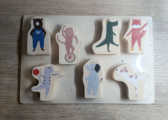 Puzzle en bois animaux du cirque