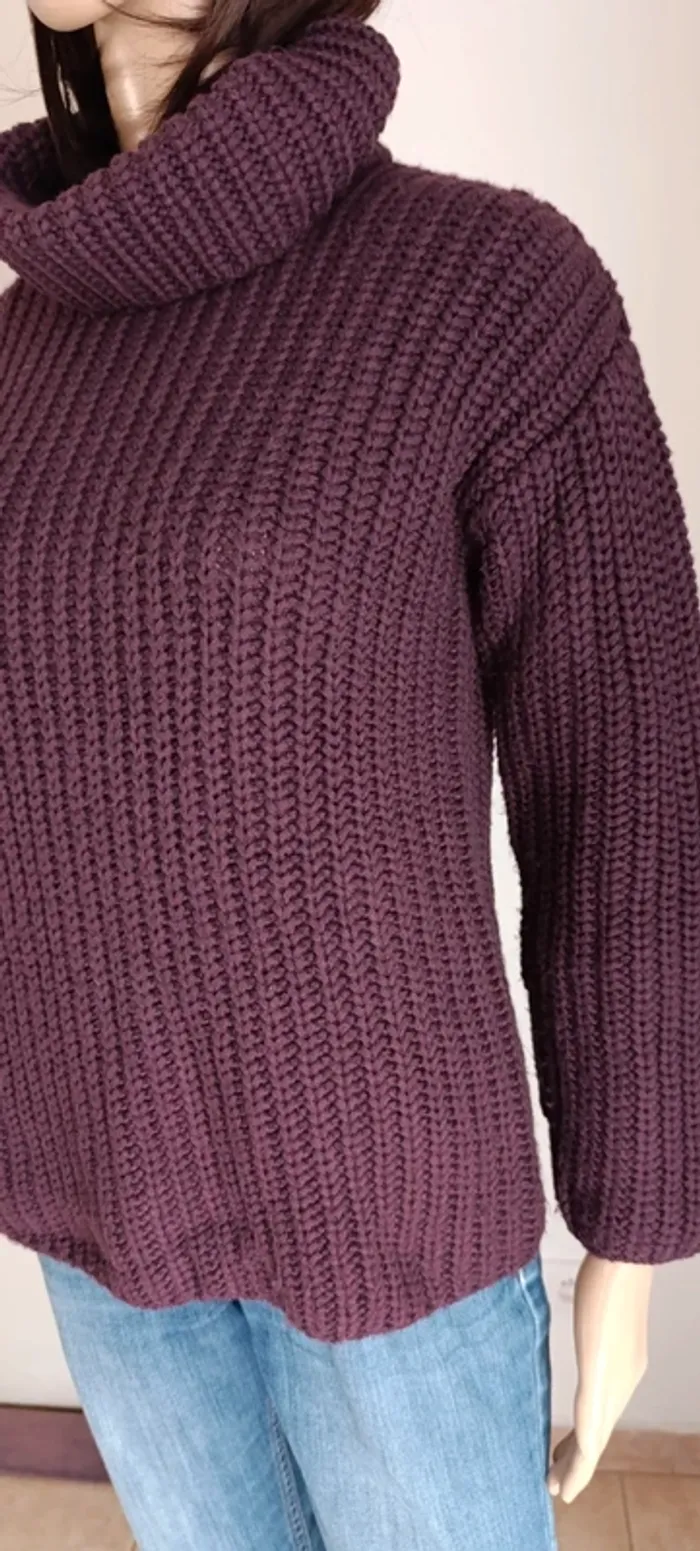 Pull femme hiver col roulé violet taille S Kiabi - photo numéro 2