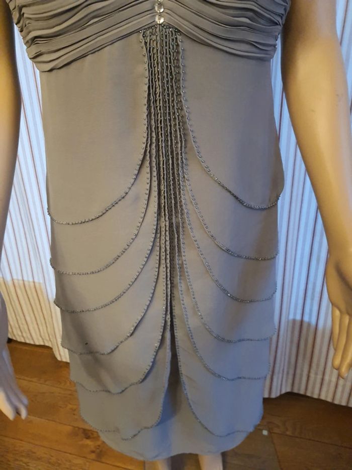 Robe de soirée gris clair Lautinel taille 4 (L) - photo numéro 6