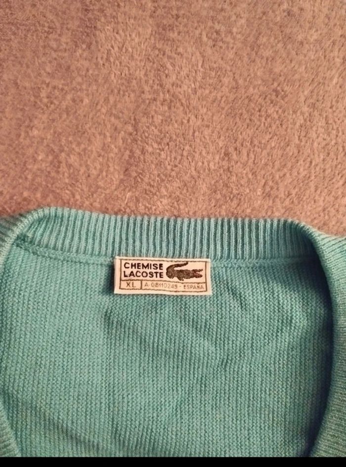 Pull col V homme Lacoste taille xxl - photo numéro 3