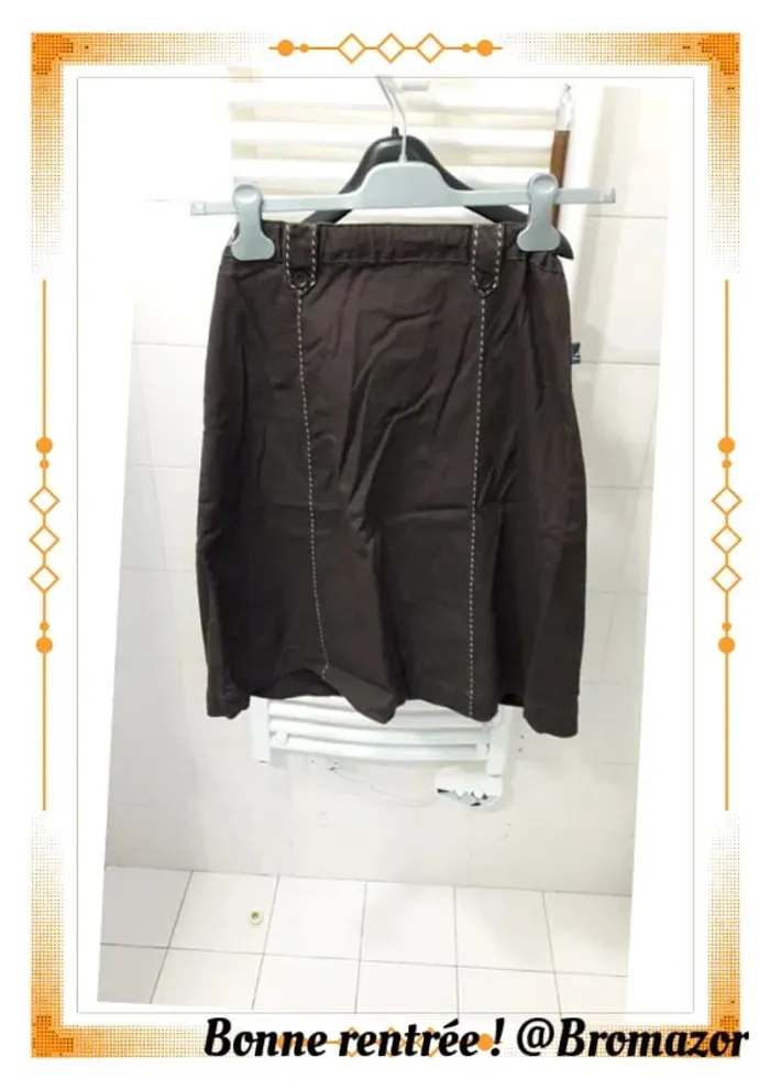 Jupe en coton marron taille 42 - photo numéro 2