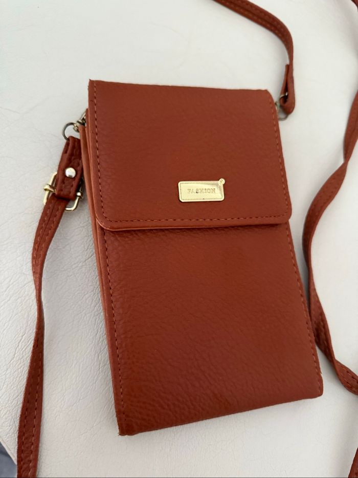 Pochette bandoulière camel - photo numéro 6