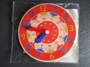 Horloge / pendule éducative pour apprendre l'heure en bois neuve