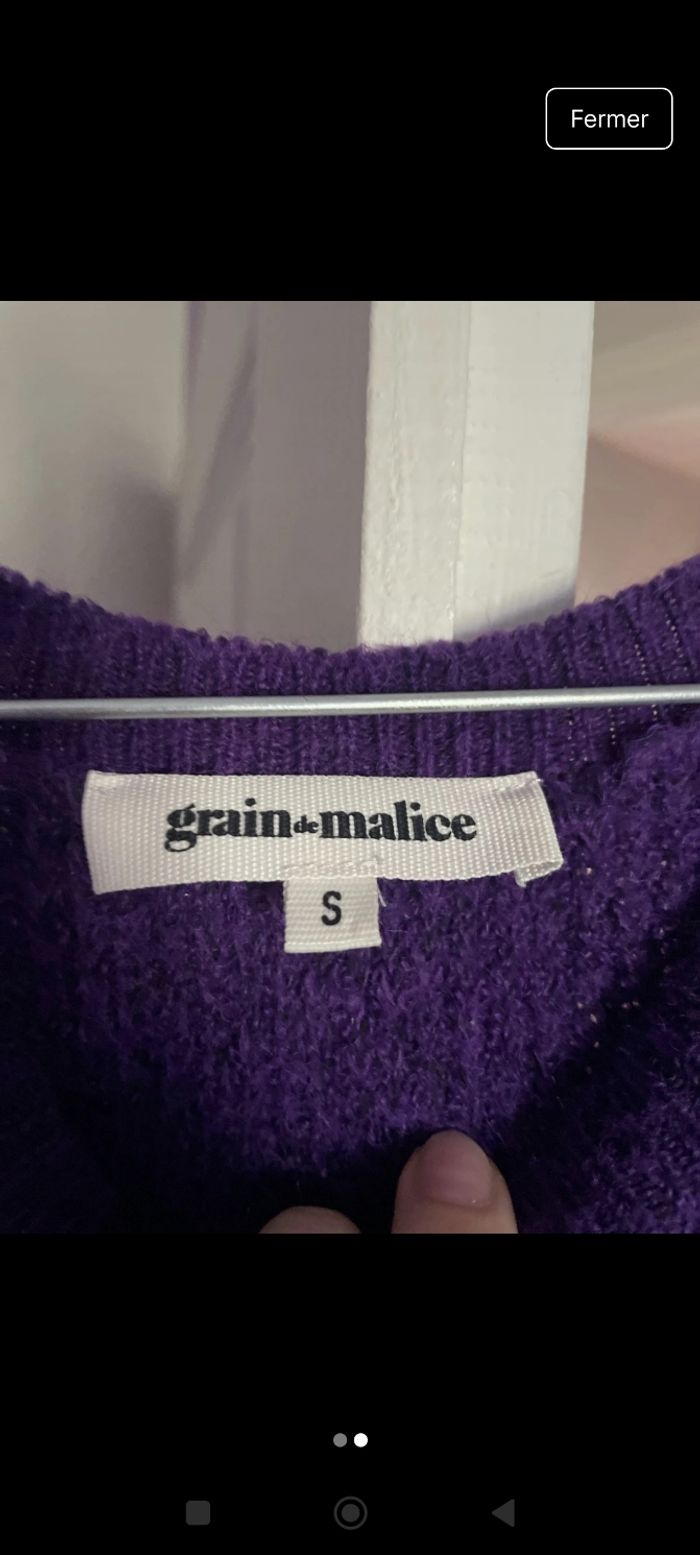 Pull mauve grain de malice S - photo numéro 3