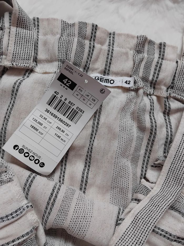 Top blanc et gris, Gemo  taille 42 - photo numéro 3