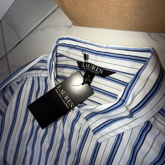 Robe-chemise Ralph Lauren en popeline de coton rayée. Neuve. Taille 6. - photo numéro 8