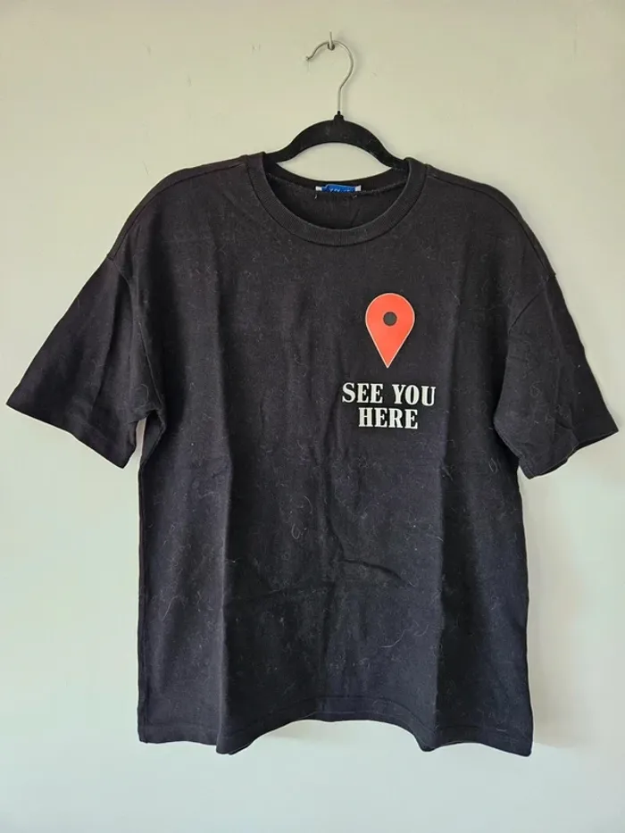 T-shirt noir épais oversize Zara taille 38 / M