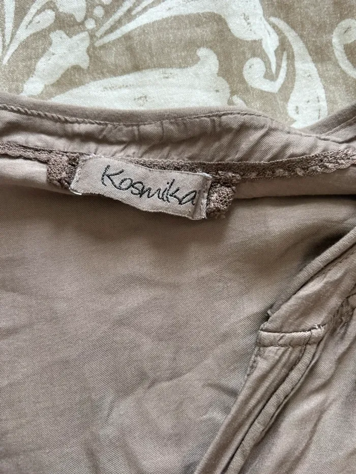 Robe marron beige strass taille m kosmika - photo numéro 4