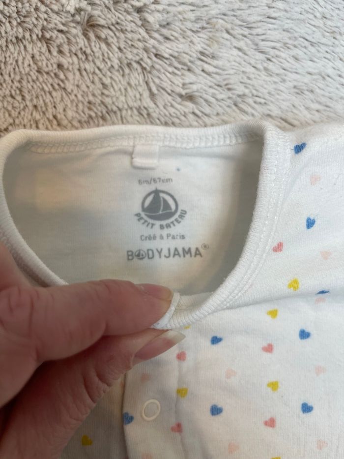 Bodyjama blanc cœur de couleur - Petit Bateau - photo numéro 6