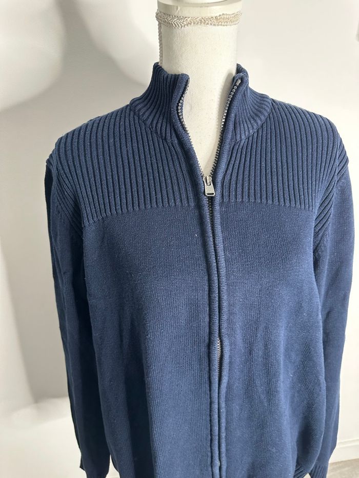 Cardigan zip en maille bleu marine TXXL - photo numéro 3