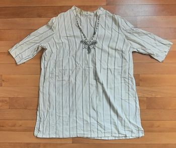 Tunique jaune pâle à rayures Taille 58