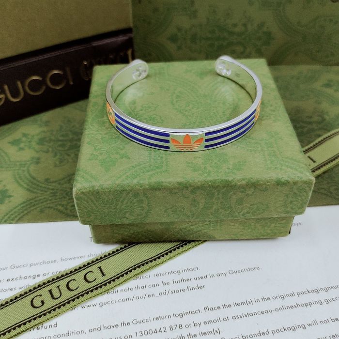 Bracelet Gucci * adidas en argent sterling, bleu