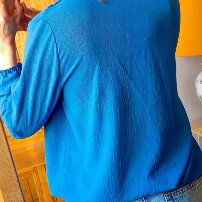 Blouse fluide vintage Made in France bleu - photo numéro 4