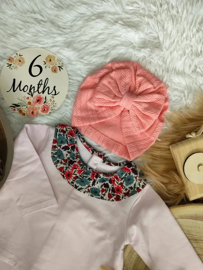 Ensemble 3 pièces liberty et turban Jacadi fille 6 mois 🎀 - photo numéro 5