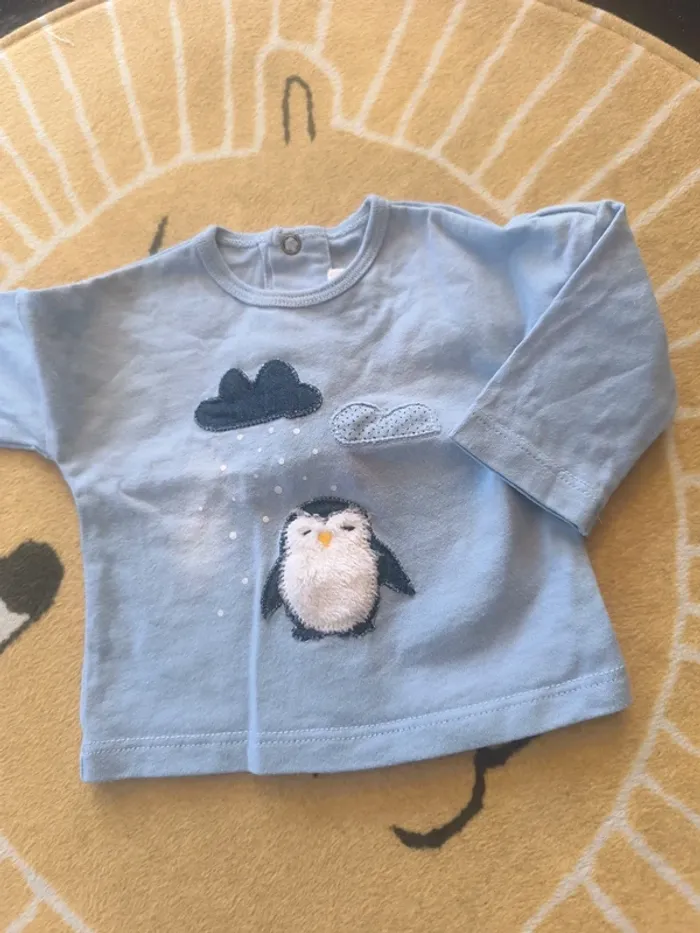 Tee shirt  1 mois 52/55 mixte - photo numéro 3