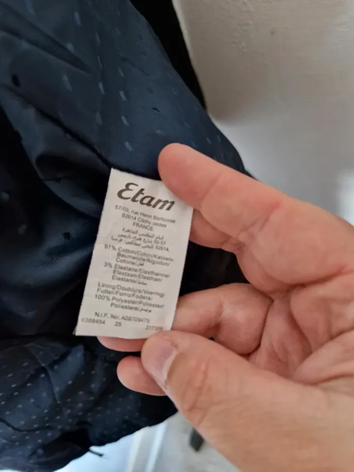 Veste blazer etam bleu taille 44 - photo numéro 6