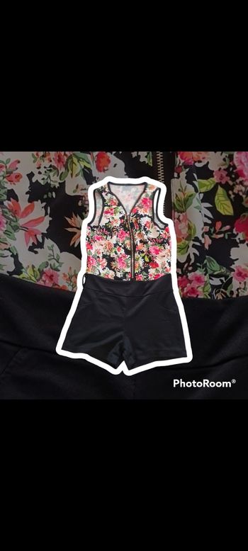 Combishirt fille fleurie habillée