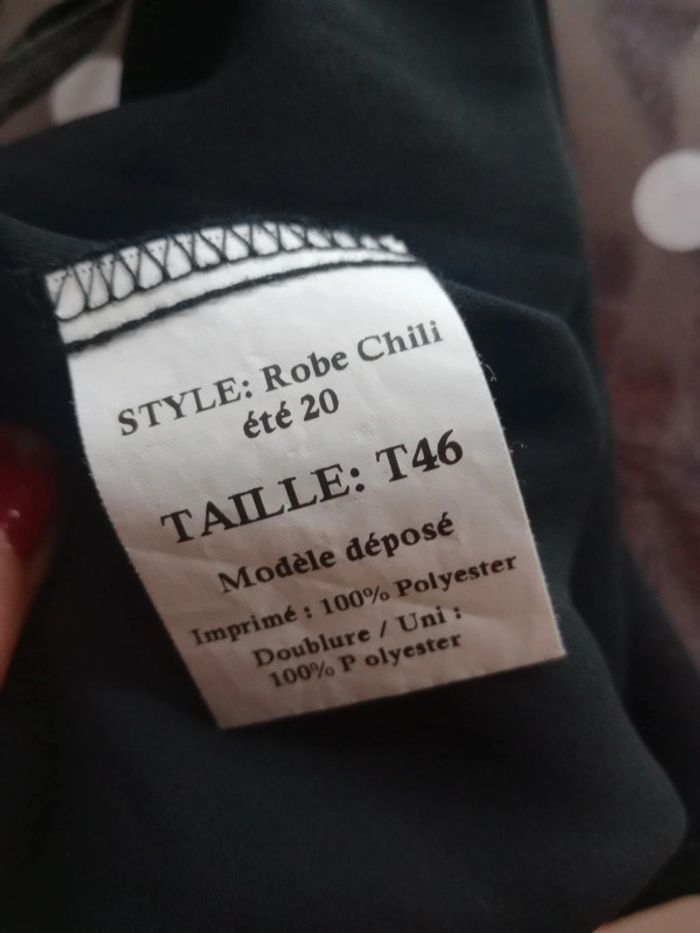Robe été  46 type voile noir et greige c36 - photo numéro 9