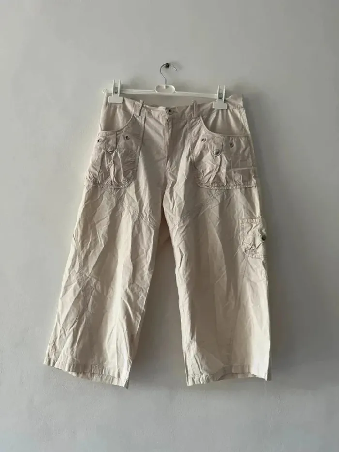 Pantacourt blanc crème - Taille 42 - photo numéro 2