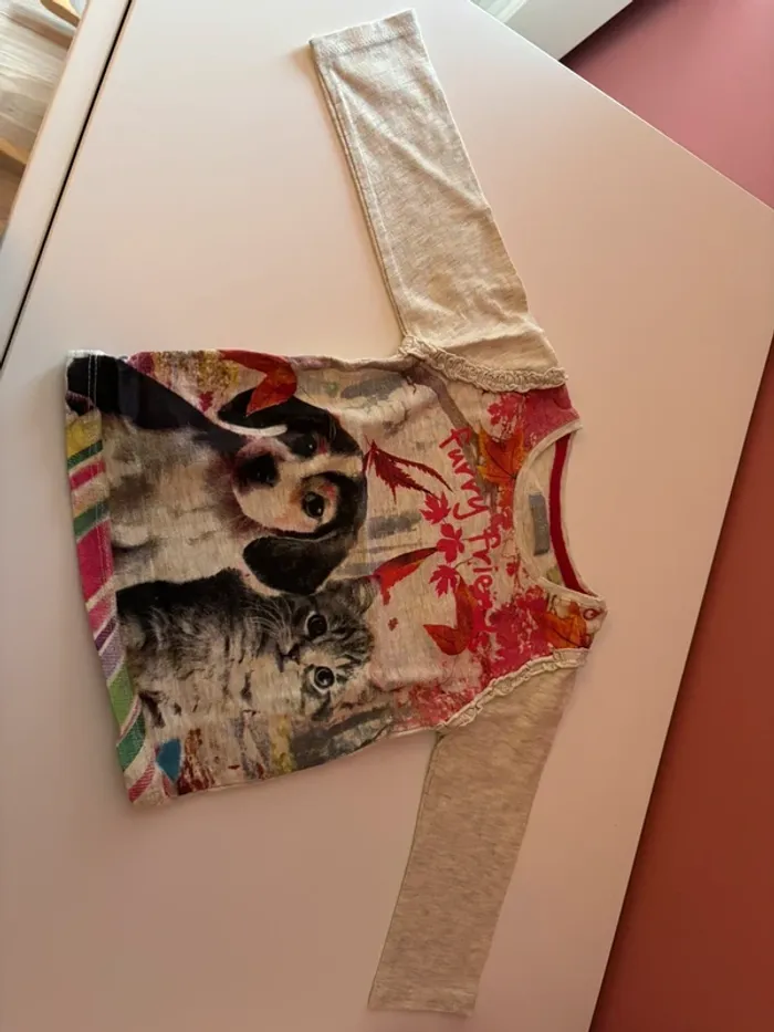 T-shirt longues manches furry friends 80/12m - photo numéro 2