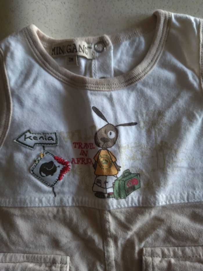 Lot de 2 combi short bébé 0/3 mois - photo numéro 3