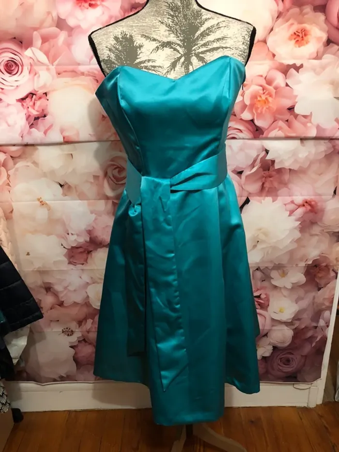 Robe cocktail turquoise