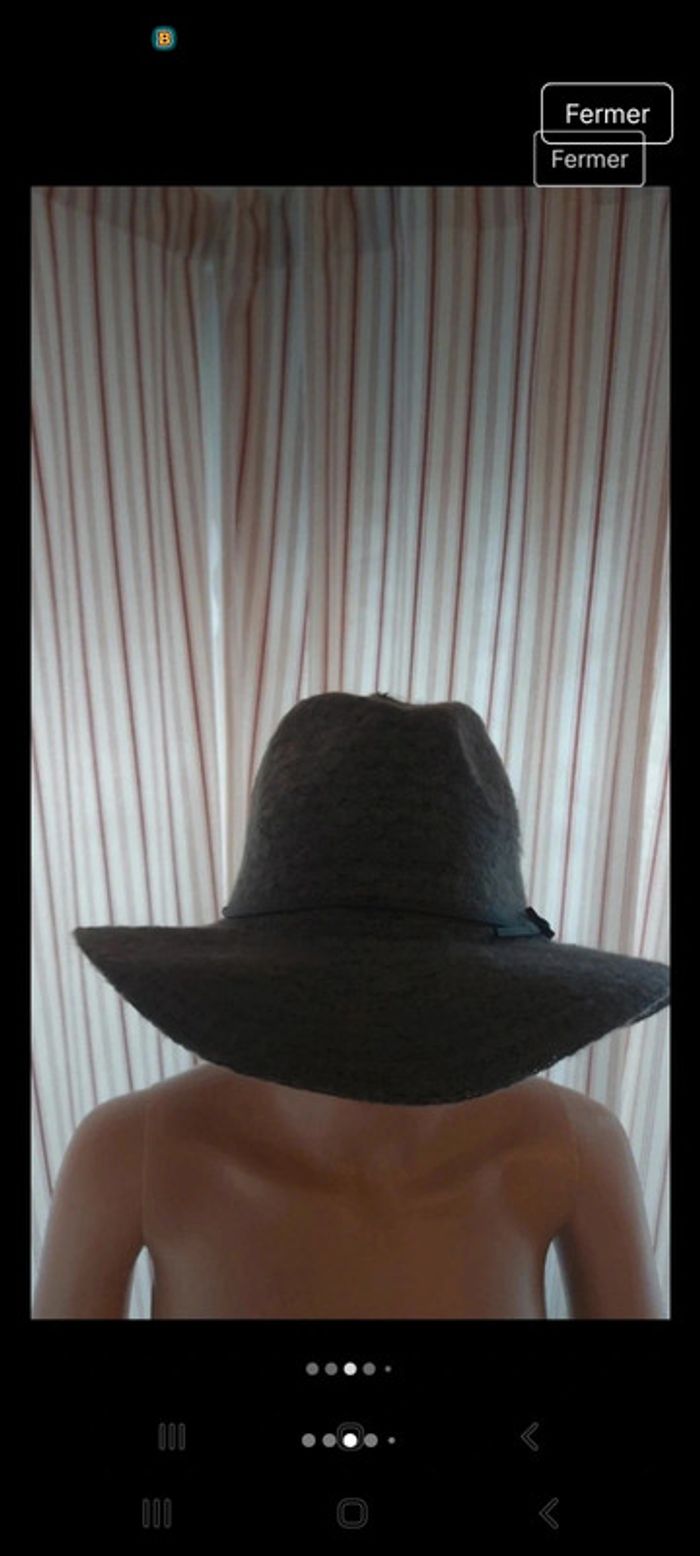 Chapeau femme gris création Française 58cm - photo numéro 3