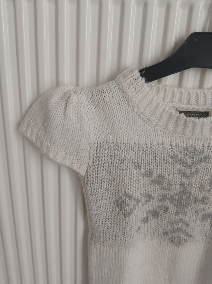 Pull manches courtes blanc in extenso fille 4 ans - photo numéro 2