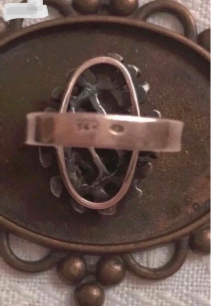 Bague en argent 925 patinée noir taille US 4,5/ 15,3 mm Rétro - photo numéro 4