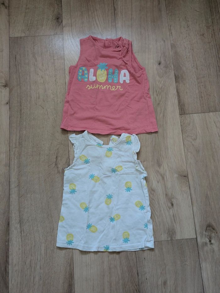 Lot de 15 tee-shirts + 1 gilet fille 12 Mois 74cm - photo numéro 4