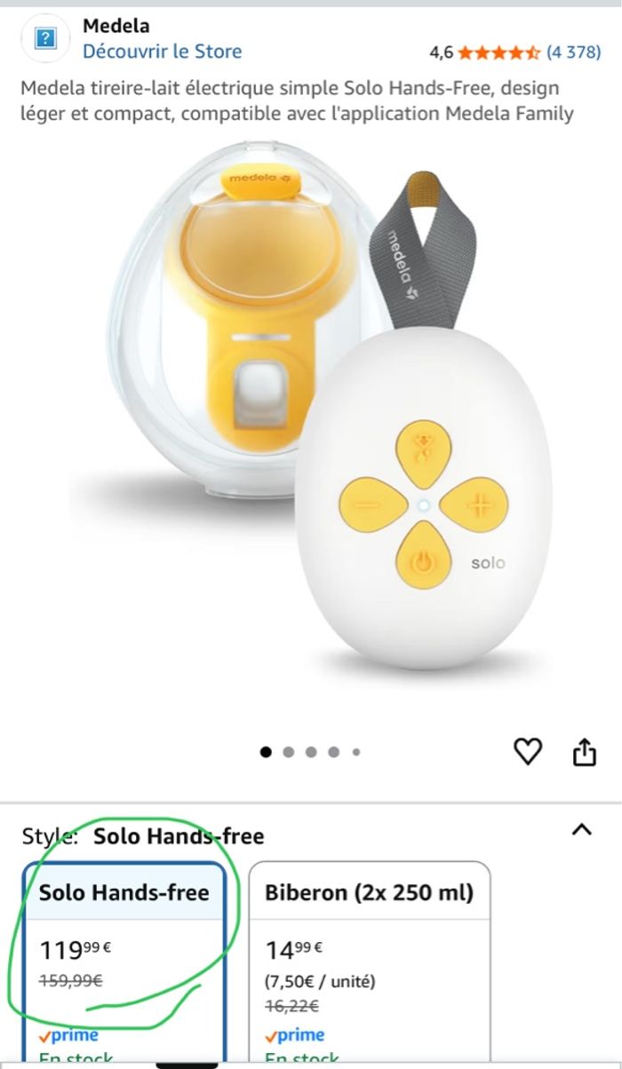 Tire lait Medela solo Hands free neuf jamais utilisé - photo numéro 4