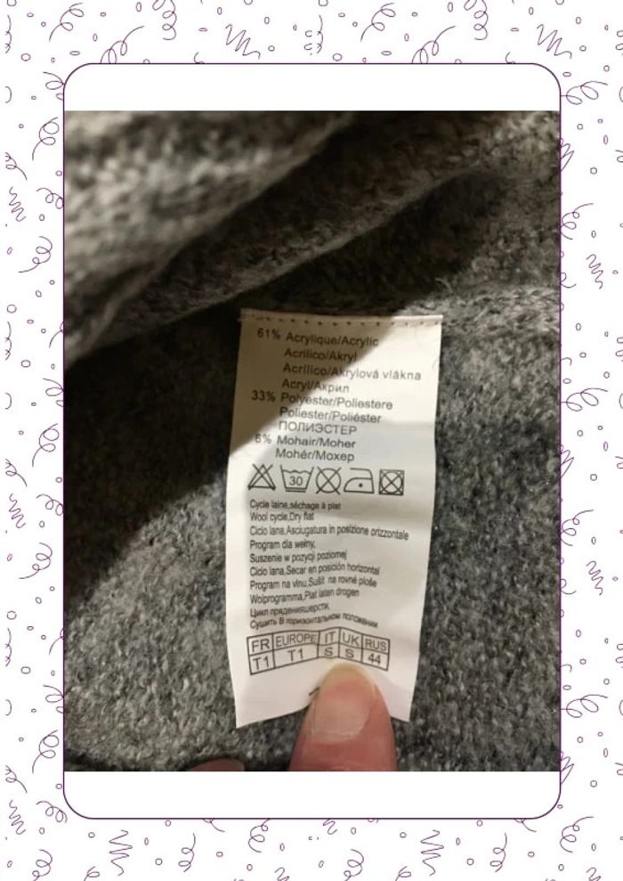 Pull col boule gris camaïeu - photo numéro 4