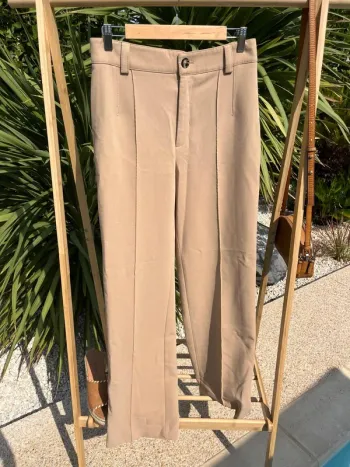 Pantalon droit Zara beige taille 38