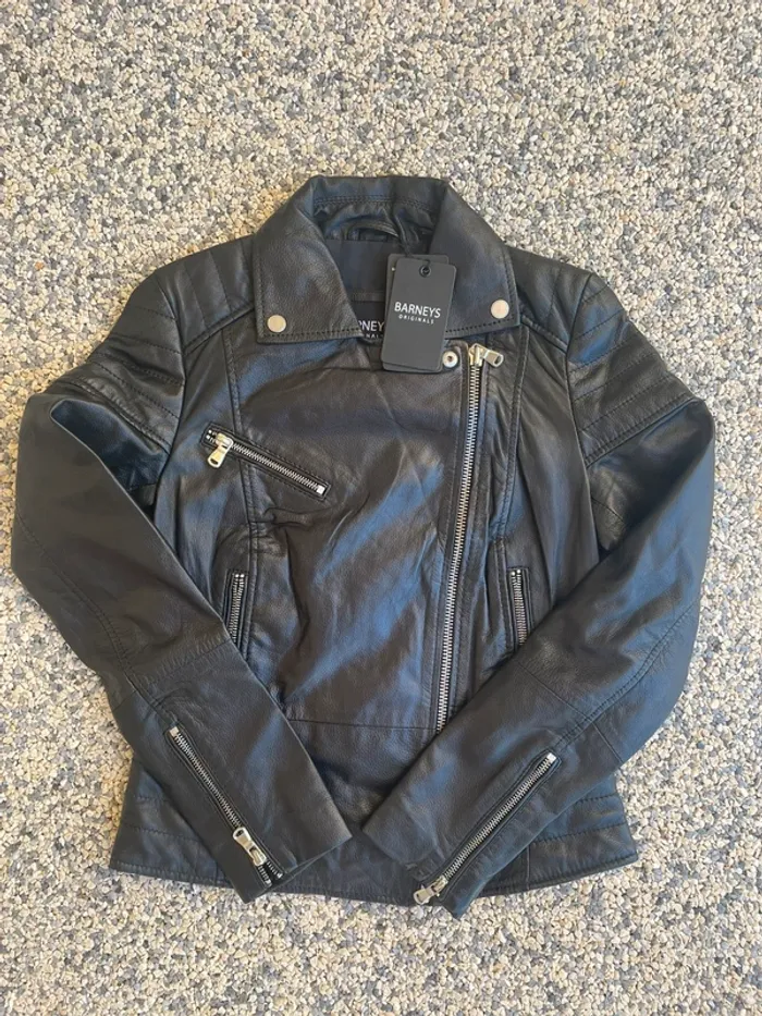 Veste en Cuir Noz Noir