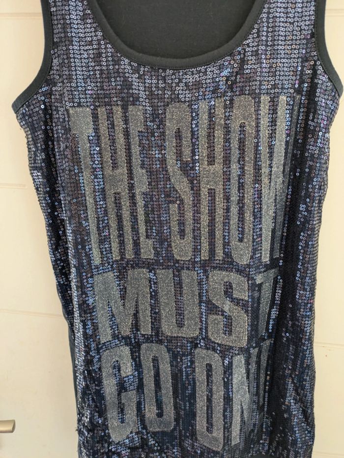 Robe débardeur à sequins bleu marine - photo numéro 6