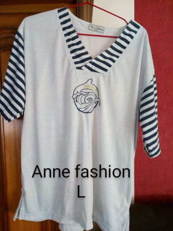 Maillot Anne fashion blanc et bleu