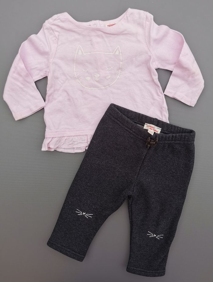 Lot de 4 ensembles 9 mois fille Okaïdi DPAM adidas - photo numéro 2