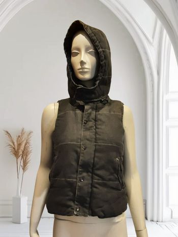 Gilet sans manches avec capuche amovible pour femme Taille 36