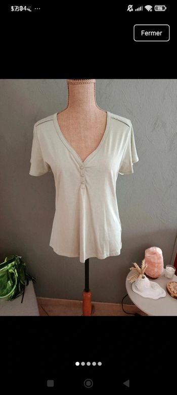 Tee shirt fluide léger kaki clair 