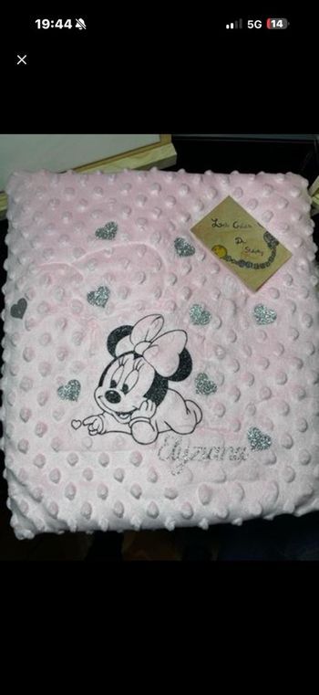 Couverture personnalisée Minnie plus attache tétine Lexy 