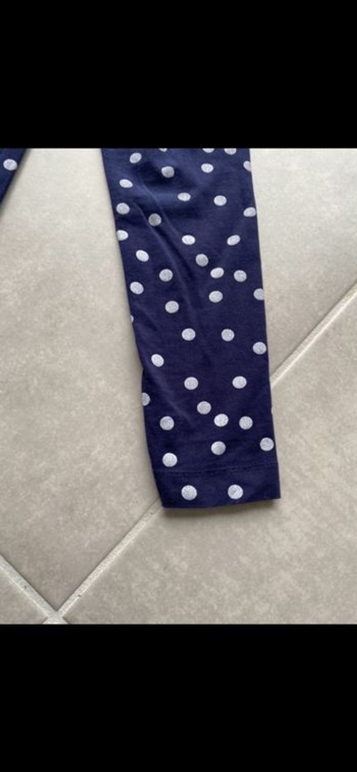 Legging bleu à pois blanc fille 8 ans - photo numéro 6