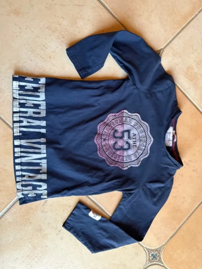 Teeshirt manches longues 10 ans garçon federal vintage - photo numéro 2