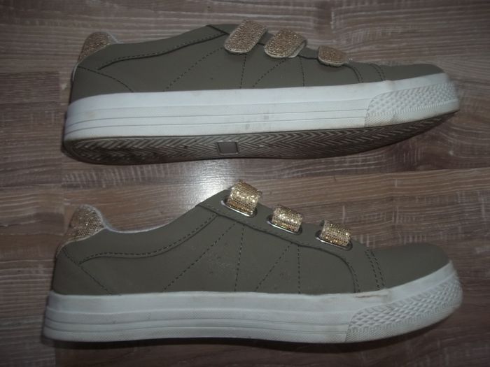 Sneakers scratch kaki et doré Blancheporte 41 - photo numéro 4