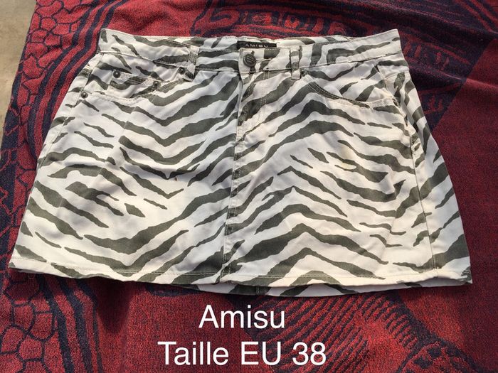 Jupe zébrée Amisu Taille 38 - photo numéro 5
