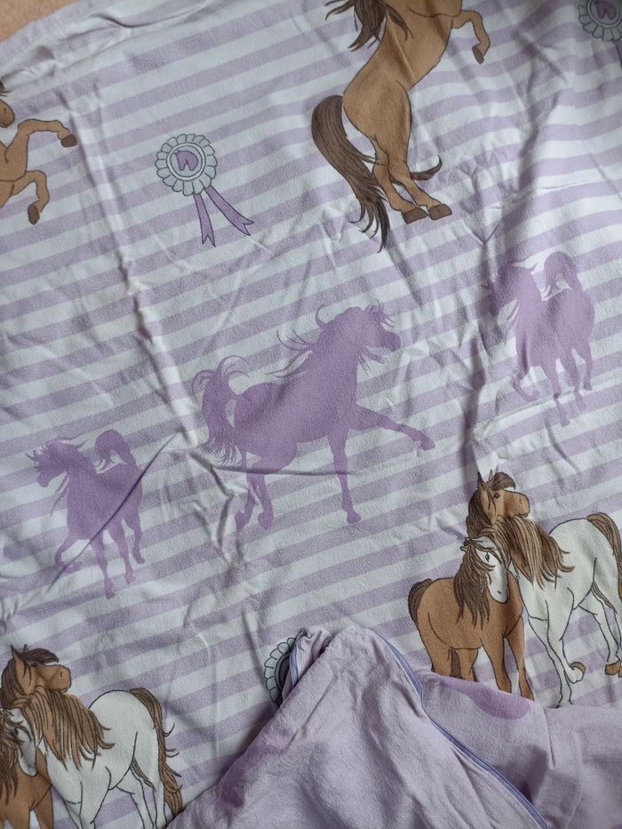 Parure de lit enfant imprimée chevaux - photo numéro 6