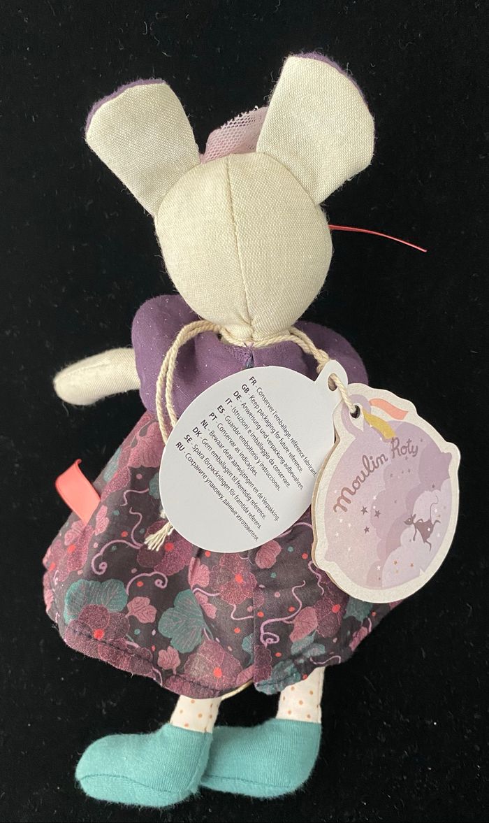 ❤️24cm Doudou peluche souris moulin roty il était une fois … - photo numéro 2