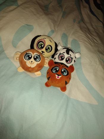 4 mini peluches animaux