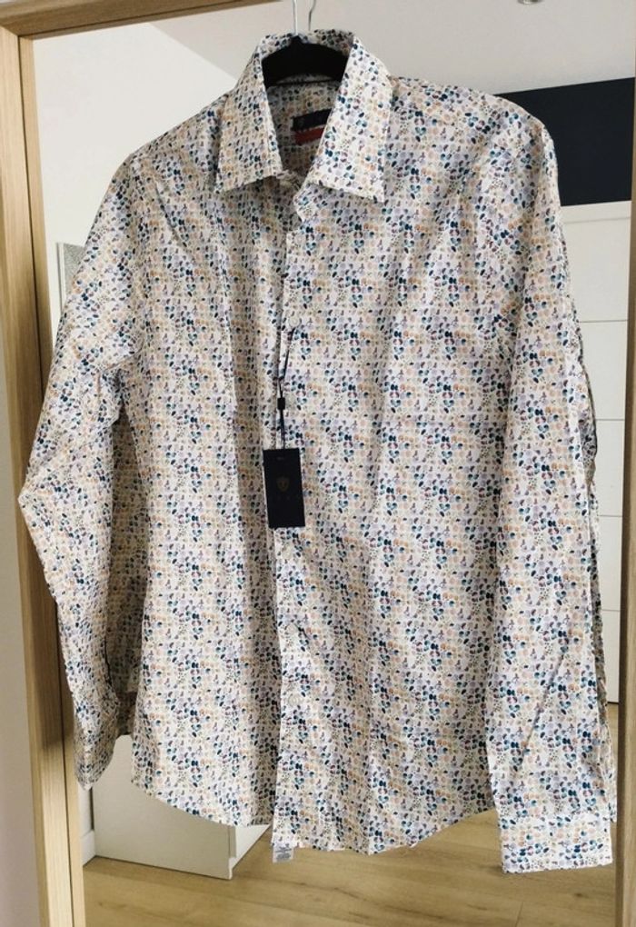 Chemise homme stretch slim fit taille 2 multicolore Izac